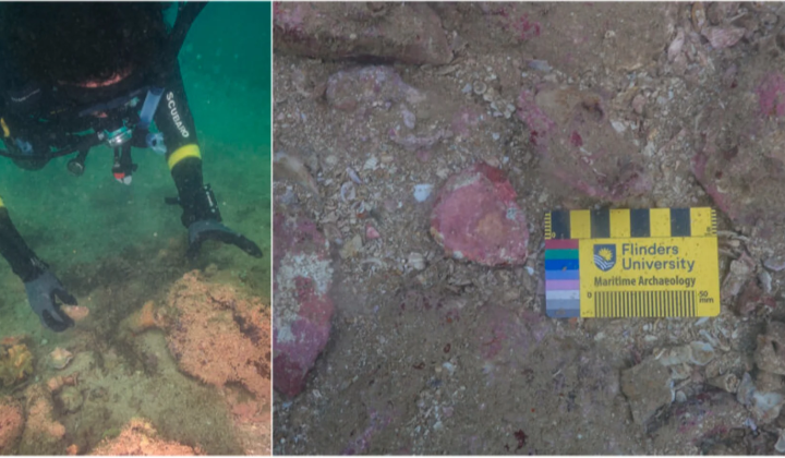 Unique stone artifacts on the bottom of the Indian Ocean