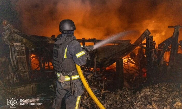 Пожежі на Харківщині від російських дронів