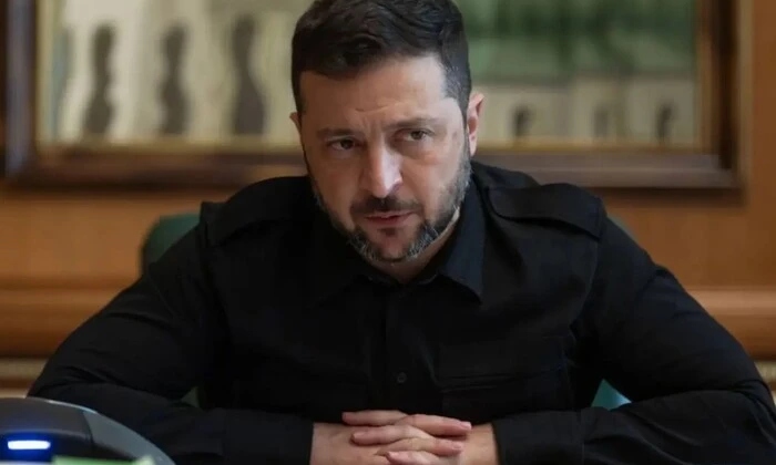 Zelensky at a press conference