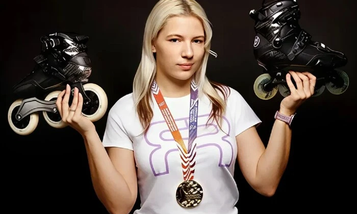 Russian champion on the podium