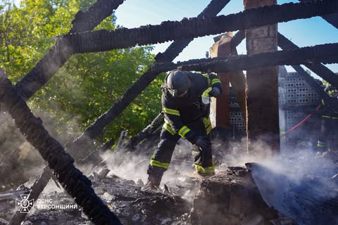 Пожежа в будинку в Херсоні