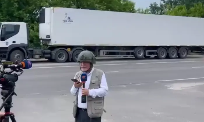 Відео черги вантажівок на російських ЗМІ
