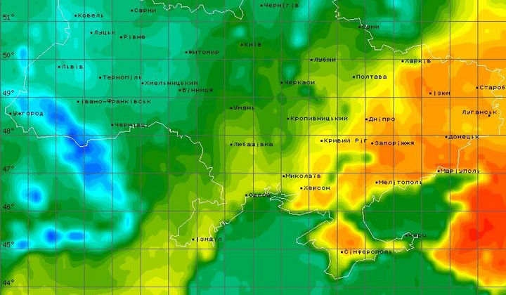 Очікувані температури в Україні