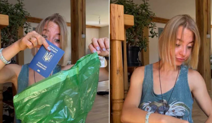 Blogger throws passport in trash can