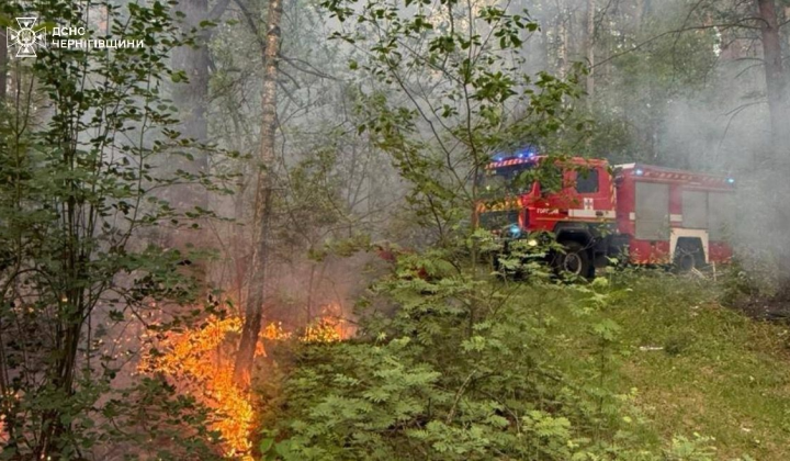 Пожар из-за падения российского БПЛА