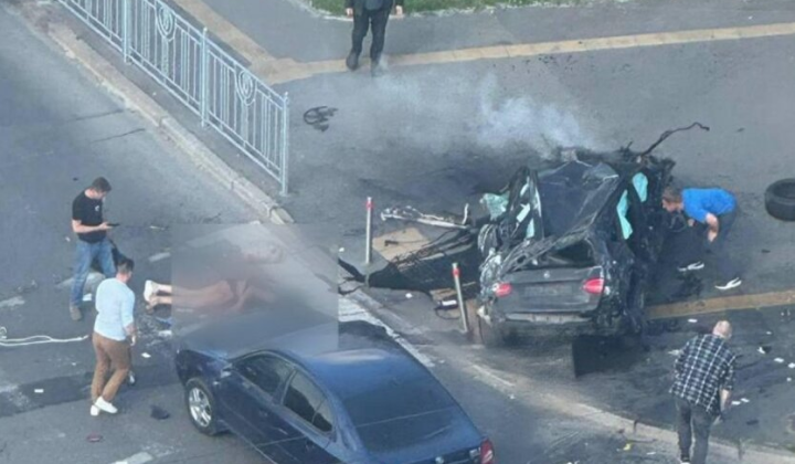 Авария в Киеве: Mercedes в подземном переходе