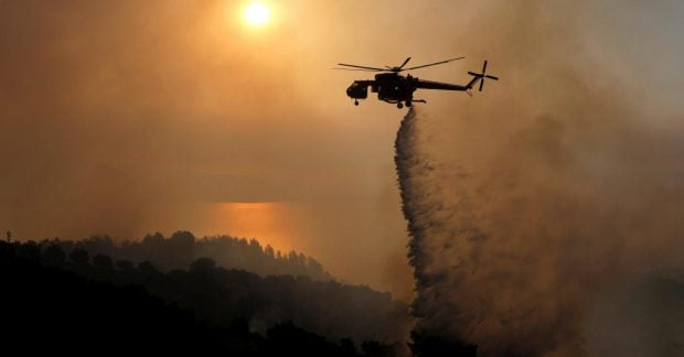 Fire on Brac Island in Croatia