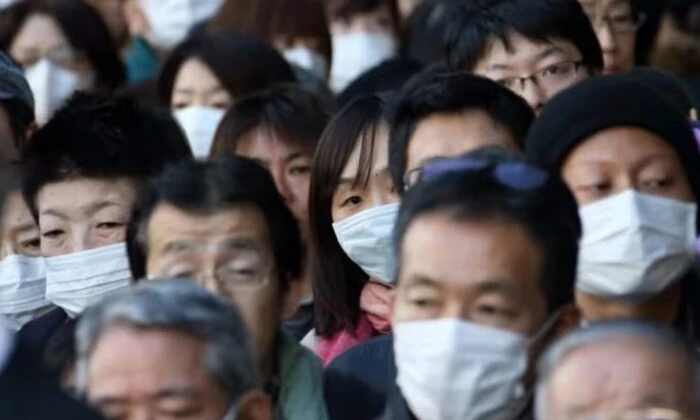 Жовта картинка іноземного грипу в Японії