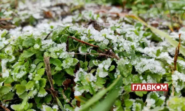 Снег падает во время похолодания