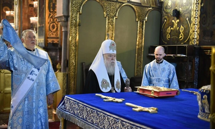 Patriarch Filaret at the Assumption worship