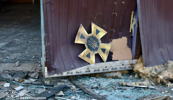 Drone attack on SES in Kherson