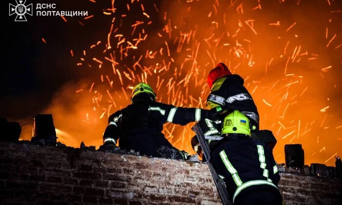 Зображення атаки безпілотниками на Полтавщину