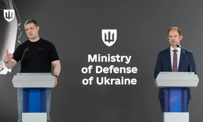 Two flags of Denmark and Ukraine