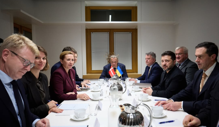 Danish Prime Minister Mette Frederiksen at the meeting