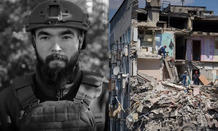 Працівник виробництва бронеплит під завалами