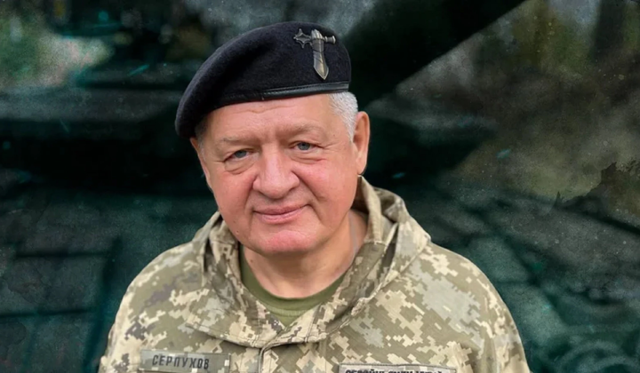 Azov officer speaking at press conference