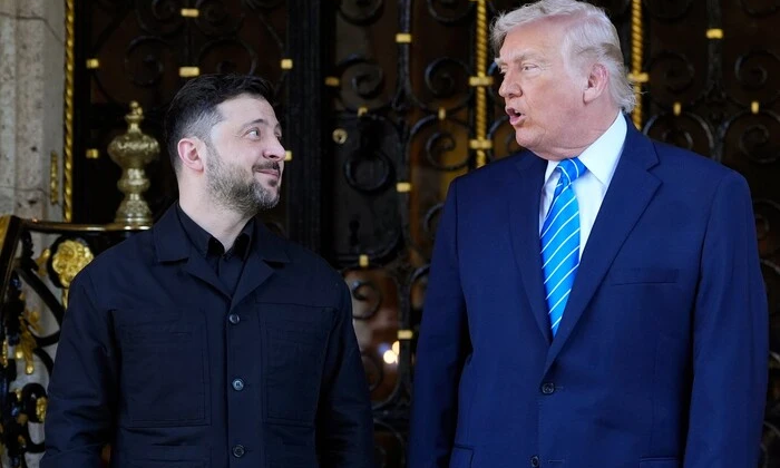 Zelensky and Trump with iPad