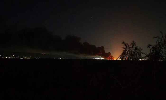 Пожежа на НПЗ в окупованому Луганську