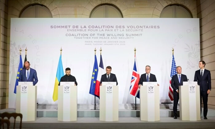 Leaders of the USA, Britain and France in Paris