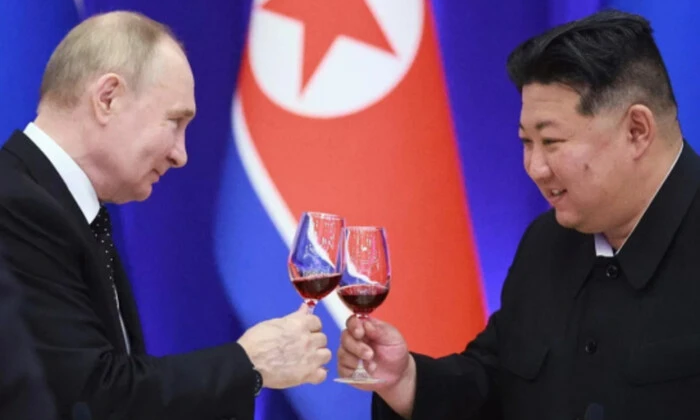 Satellite image of North Korea and Russia