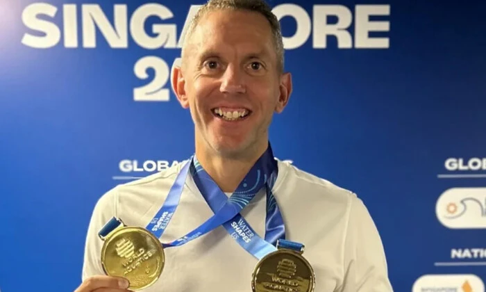 49-year-old Briton at swimming championship
