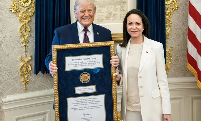 Trump with Nobel Peace Prize