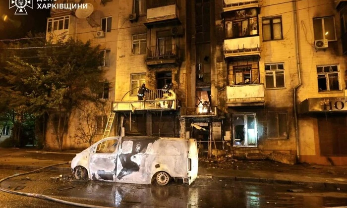 Зеленський на місці обстрілу Харкова