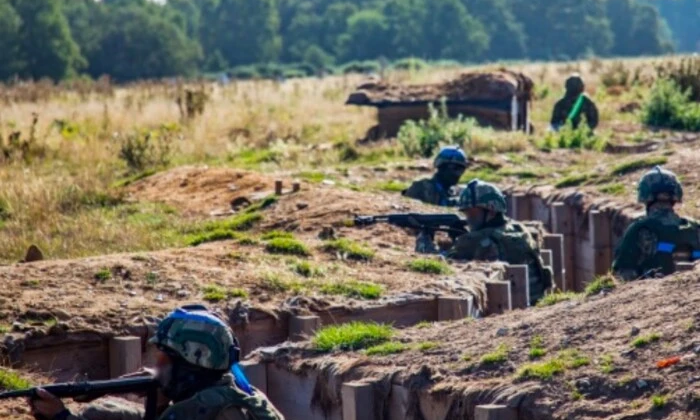 Construction of defensive structures in Ukraine