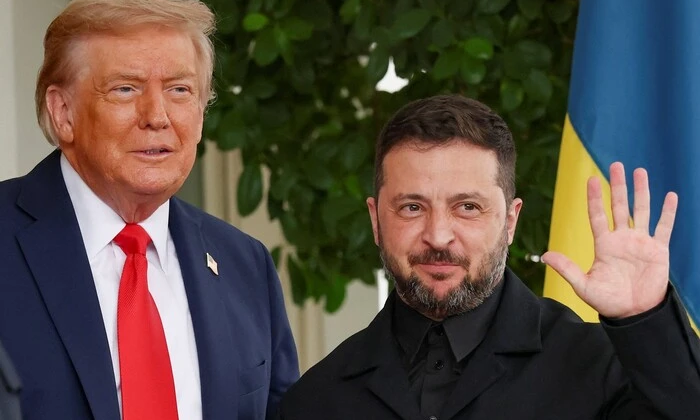 Trump and Zelensky at the meeting