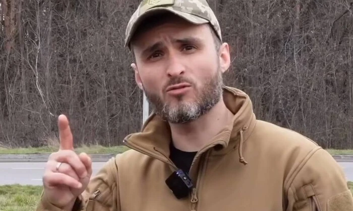 Comedian Igor Lastochkin dancing in a bunker