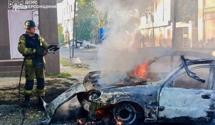 Rescue workers in Kherson