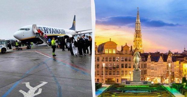 Самолет Ryanair на фоне Сардинии
