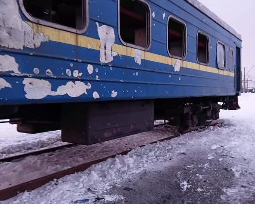 Destroyed railway infrastructure in Sumy region