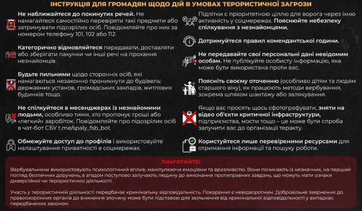 Графика СБУ и МВД предупреждают о преступлениях