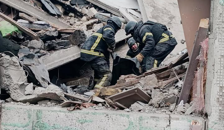 House destruction due to Russian attack