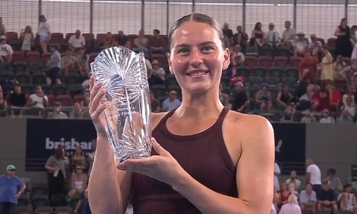 Marta Kostyuk after the final in Brisbane