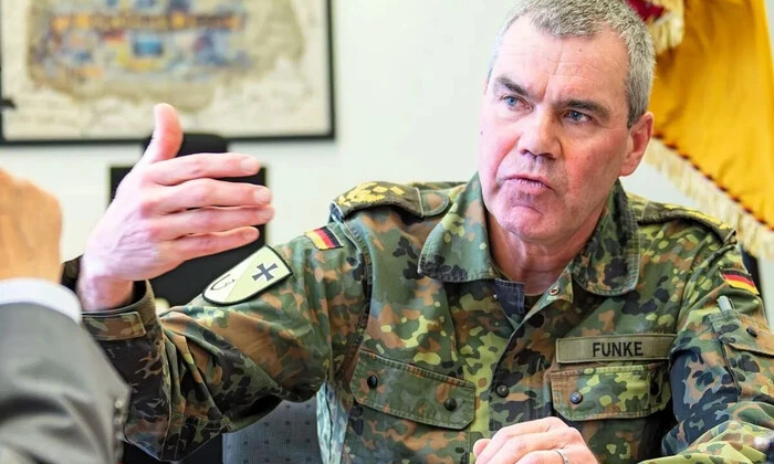 General talking on the phone