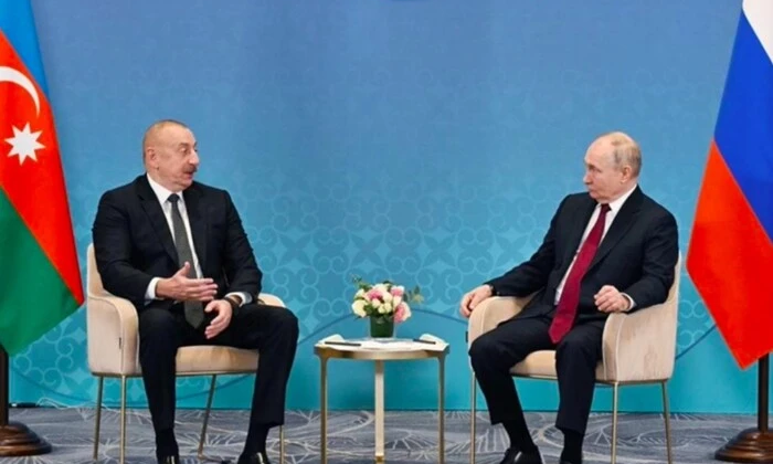 Путин и президент Азербайджана на встрече