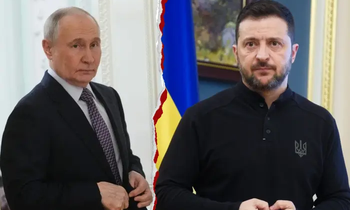 Ukrainian and US presidents at negotiations