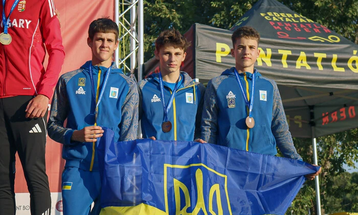 Ukrainian pentathletes on the podium