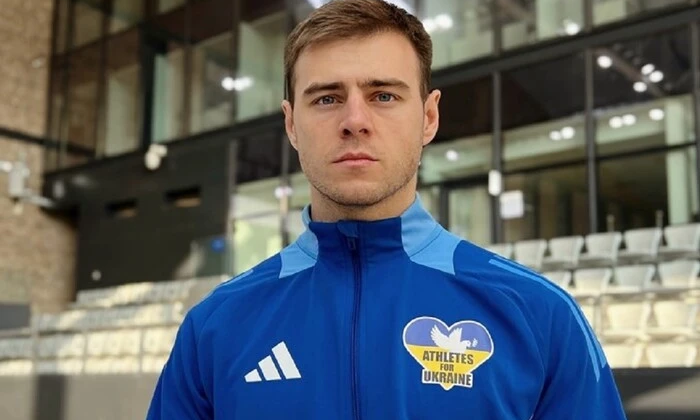 Владислав Гераскевич с флагом Украины