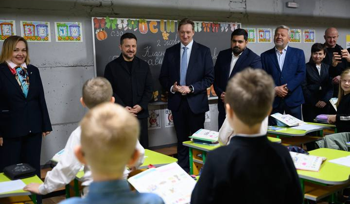 Children discussing education at school