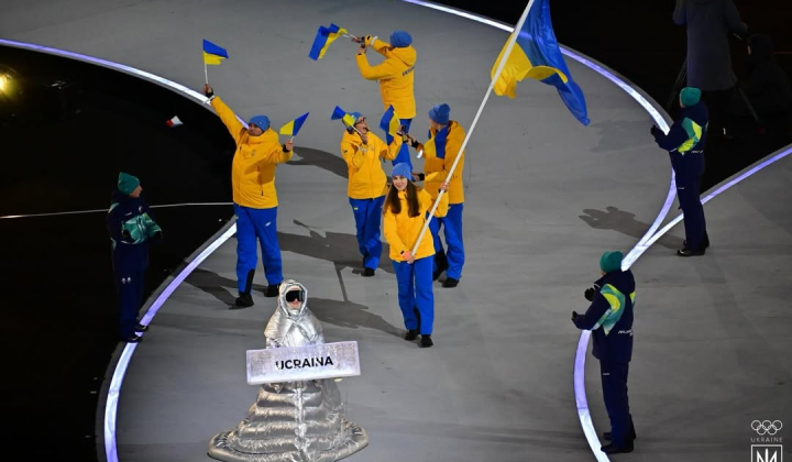 Українська команда на відкритті Олімпійських ігор