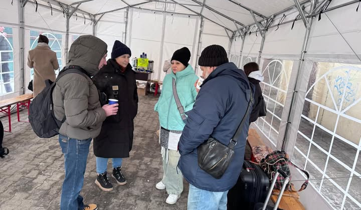 Пункт обогрева для пассажиров в Перемышле