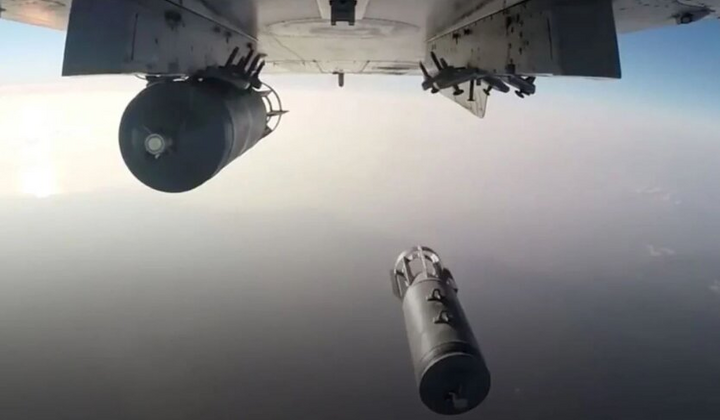 Destruction of a Russian aerial target near Dnipro