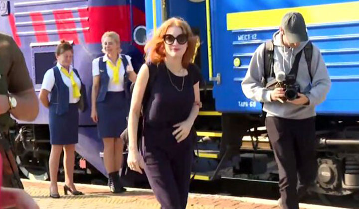 Американская актриса Джессика Честейн в Украине