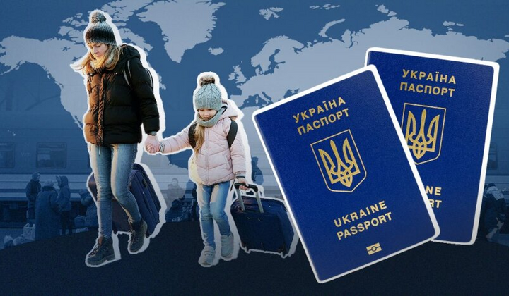 Флаги України та ЄС на темному тлі
