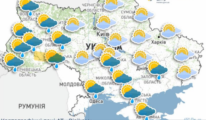 На картинке изображена непогода в Украине