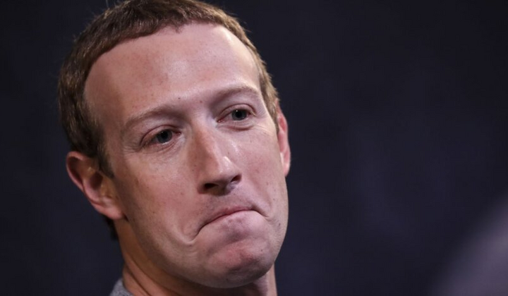 Изображение Цукерберга и логотип Apple