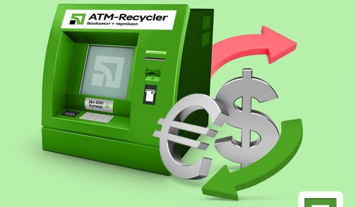 ПриватБанк: обмін готівки через банкомат без комісії